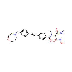 CNC(=O)[C@@H](C(=O)NO)N(C)C(=O)c1ccc(C#Cc2ccc(CN3CCCOCC3)cc2)cc1 ZINC000225161581