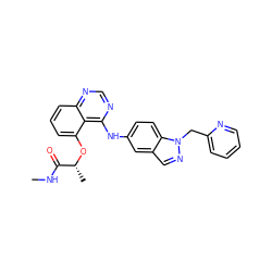 CNC(=O)[C@@H](C)Oc1cccc2ncnc(Nc3ccc4c(cnn4Cc4ccccn4)c3)c12 ZINC000029041307