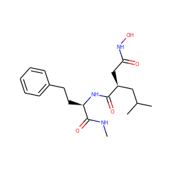 CNC(=O)[C@@H](CCc1ccccc1)NC(=O)[C@@H](CC(=O)NO)CC(C)C ZINC000003873576
