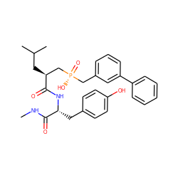 CNC(=O)[C@@H](Cc1ccc(O)cc1)NC(=O)[C@@H](CC(C)C)C[P@](=O)(O)Cc1cccc(-c2ccccc2)c1 ZINC000028761877