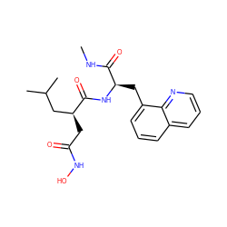 CNC(=O)[C@@H](Cc1cccc2cccnc12)NC(=O)[C@@H](CC(=O)NO)CC(C)C ZINC000026295979