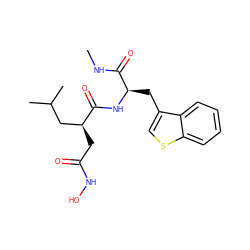 CNC(=O)[C@@H](Cc1csc2ccccc12)NC(=O)[C@@H](CC(=O)NO)CC(C)C ZINC000026285005