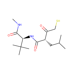 CNC(=O)[C@@H](NC(=O)[C@@H](CC(C)C)C(=O)CS)C(C)(C)C ZINC000034801688