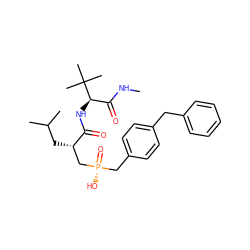 CNC(=O)[C@@H](NC(=O)[C@@H](CC(C)C)C[P@](=O)(O)Cc1ccc(Cc2ccccc2)cc1)C(C)(C)C ZINC000013911762