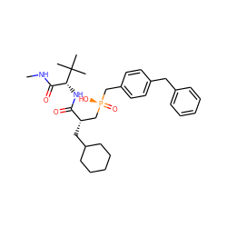 CNC(=O)[C@@H](NC(=O)[C@@H](CC1CCCCC1)C[P@](=O)(O)Cc1ccc(Cc2ccccc2)cc1)C(C)(C)C ZINC000028973658