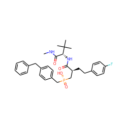 CNC(=O)[C@@H](NC(=O)[C@@H](CCc1ccc(F)cc1)C[P@](=O)(O)Cc1ccc(Cc2ccccc2)cc1)C(C)(C)C ZINC000026401021