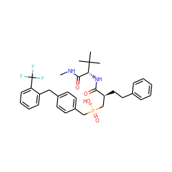 CNC(=O)[C@@H](NC(=O)[C@@H](CCc1ccccc1)C[P@](=O)(O)Cc1ccc(Cc2ccccc2C(F)(F)F)cc1)C(C)(C)C ZINC000026397910