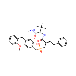 CNC(=O)[C@@H](NC(=O)[C@@H](CCc1ccccc1)C[P@](=O)(O)Cc1ccc(Cc2ccccc2OC)cc1)C(C)(C)C ZINC000026396206