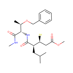 CNC(=O)[C@@H](NC(=O)[C@H](CC(C)C)[C@@H](S)CC(=O)OC)[C@@H](C)OCc1ccccc1 ZINC000027324623