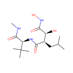 CNC(=O)[C@@H](NC(=O)[C@H](CC(C)C)[C@H](O)C(=O)NO)C(C)(C)C ZINC000001544157