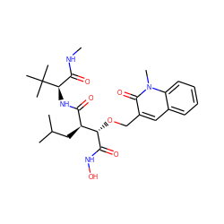 CNC(=O)[C@@H](NC(=O)[C@H](CC(C)C)[C@H](OCc1cc2ccccc2n(C)c1=O)C(=O)NO)C(C)(C)C ZINC000013802395
