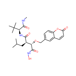 CNC(=O)[C@@H](NC(=O)[C@H](CC(C)C)[C@H](OCc1ccc2oc(=O)ccc2c1)C(=O)NO)C(C)(C)C ZINC000013802403