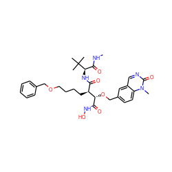 CNC(=O)[C@@H](NC(=O)[C@H](CCCCOCc1ccccc1)[C@H](OCc1ccc2c(cnc(=O)n2C)c1)C(=O)NO)C(C)(C)C ZINC000027554208