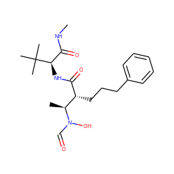 CNC(=O)[C@@H](NC(=O)[C@H](CCCc1ccccc1)[C@H](C)N(O)C=O)C(C)(C)C ZINC000003820678