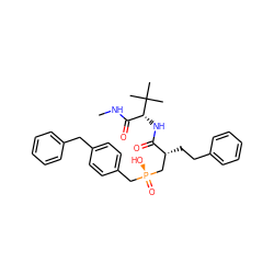 CNC(=O)[C@@H](NC(=O)[C@H](CCc1ccccc1)C[P@@](=O)(O)Cc1ccc(Cc2ccccc2)cc1)C(C)(C)C ZINC000014113117