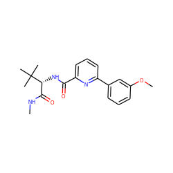 CNC(=O)[C@@H](NC(=O)c1cccc(-c2cccc(OC)c2)n1)C(C)(C)C ZINC000150288267