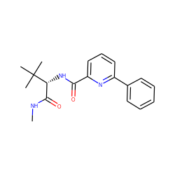 CNC(=O)[C@@H](NC(=O)c1cccc(-c2ccccc2)n1)C(C)(C)C ZINC000150256664