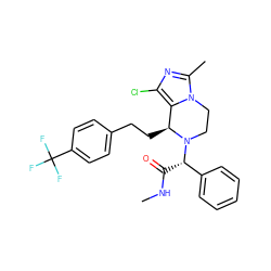CNC(=O)[C@@H](c1ccccc1)N1CCn2c(C)nc(Cl)c2[C@@H]1CCc1ccc(C(F)(F)F)cc1 ZINC000095603862