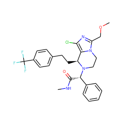 CNC(=O)[C@@H](c1ccccc1)N1CCn2c(COC)nc(Cl)c2[C@@H]1CCc1ccc(C(F)(F)F)cc1 ZINC000095605528