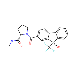 CNC(=O)[C@@H]1CCCN1C(=O)c1ccc2c(c1)[C@](O)(C(F)(F)F)c1ccccc1-2 ZINC000144737081