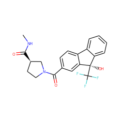 CNC(=O)[C@@H]1CCN(C(=O)c2ccc3c(c2)[C@](O)(C(F)(F)F)c2ccccc2-3)C1 ZINC000144756905