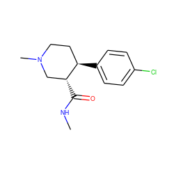 CNC(=O)[C@@H]1CN(C)CC[C@H]1c1ccc(Cl)cc1 ZINC000013862753