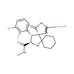 CNC(=O)[C@@H]1NC2(CCCCC2)[C@@]2(C(=O)Nc3cc(Cl)ccc32)[C@H]1c1cccc(Cl)c1F ZINC000169700252