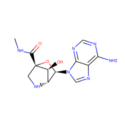 CNC(=O)[C@]12CN[C@H]([C@@H]1O)[C@H](n1cnc3c(N)ncnc31)O2 ZINC000028864990