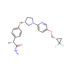 CNC(=O)[C@H](C)c1ccc(O[C@@H]2CCN(c3ccc(OC[C@@H]4CC4(F)F)cn3)C2)cc1 ZINC001772624168