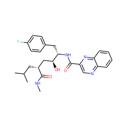 CNC(=O)[C@H](CC(C)C)C[C@H](O)[C@H](Cc1ccc(F)cc1)NC(=O)c1cnc2ccccc2n1 ZINC000026277980