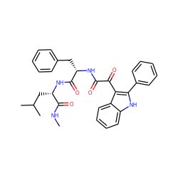 CNC(=O)[C@H](CC(C)C)NC(=O)[C@H](Cc1ccccc1)NC(=O)C(=O)c1c(-c2ccccc2)[nH]c2ccccc12 ZINC000653885990