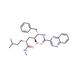 CNC(=O)[C@H](CCC(C)C)C[C@H](O)[C@H](Cc1ccccc1)NC(=O)c1cnc2ccccc2n1 ZINC000026271608