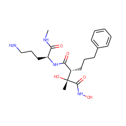 CNC(=O)[C@H](CCCN)NC(=O)[C@H](CCCc1ccccc1)[C@@](C)(O)C(=O)NO ZINC000027902773