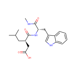 CNC(=O)[C@H](Cc1c[nH]c2ccccc12)NC(=O)[C@@H](CC(=O)O)CC(C)C ZINC000013489857