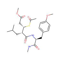 CNC(=O)[C@H](Cc1ccc(OC)cc1)NC(=O)[C@H](CC(C)C)[C@H](CC(=O)OC)SC(C)=O ZINC000013731942