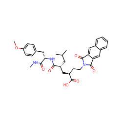 CNC(=O)[C@H](Cc1ccc(OC)cc1)NC(=O)[C@H](CC(C)C)C[C@@H](CCN1C(=O)c2cc3ccccc3cc2C1=O)C(=O)O ZINC000029417462