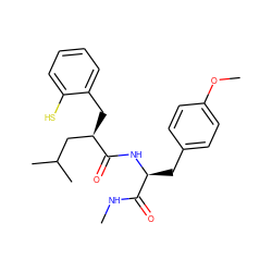 CNC(=O)[C@H](Cc1ccc(OC)cc1)NC(=O)[C@H](Cc1ccccc1S)CC(C)C ZINC000026828610