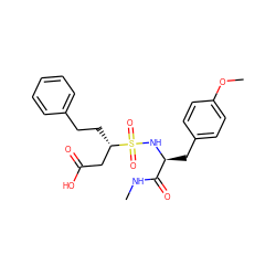 CNC(=O)[C@H](Cc1ccc(OC)cc1)NS(=O)(=O)[C@@H](CCc1ccccc1)CC(=O)O ZINC000026395323