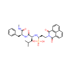 CNC(=O)[C@H](Cc1ccccc1)NC(=O)[C@H](CC(C)C)N[C@@H](CCN1C(=O)c2cccc3cccc(c23)C1=O)P(=O)(O)O ZINC000014276166