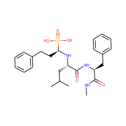 CNC(=O)[C@H](Cc1ccccc1)NC(=O)[C@H](CC(C)C)N[C@@H](CCc1ccccc1)P(=O)(O)O ZINC000003792175