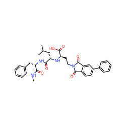 CNC(=O)[C@H](Cc1ccccc1)NC(=O)[C@H](CC(C)C)N[C@H](CCN1C(=O)c2ccc(-c3ccccc3)cc2C1=O)C(=O)O ZINC000027741315