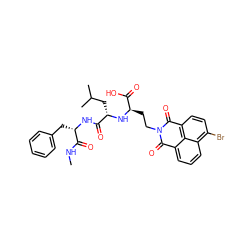 CNC(=O)[C@H](Cc1ccccc1)NC(=O)[C@H](CC(C)C)N[C@H](CCN1C(=O)c2cccc3c(Br)ccc(c23)C1=O)C(=O)O ZINC000027739494