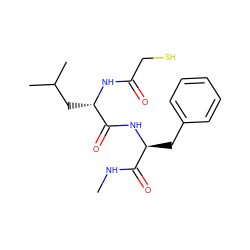 CNC(=O)[C@H](Cc1ccccc1)NC(=O)[C@H](CC(C)C)NC(=O)CS ZINC000001542166