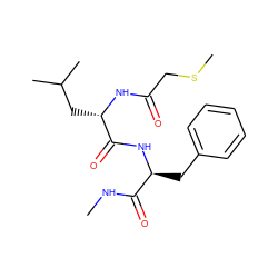 CNC(=O)[C@H](Cc1ccccc1)NC(=O)[C@H](CC(C)C)NC(=O)CSC ZINC000027998598