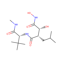 CNC(=O)[C@H](NC(=O)[C@@H](CC(C)C)[C@@H](O)C(=O)NO)C(C)(C)C ZINC000011616941