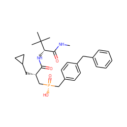 CNC(=O)[C@H](NC(=O)[C@@H](CC1CC1)C[P@](=O)(O)Cc1ccc(Cc2ccccc2)cc1)C(C)(C)C ZINC000028761577