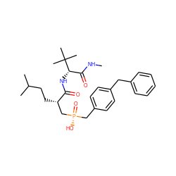 CNC(=O)[C@H](NC(=O)[C@@H](CCC(C)C)C[P@](=O)(O)Cc1ccc(Cc2ccccc2)cc1)C(C)(C)C ZINC000028762571