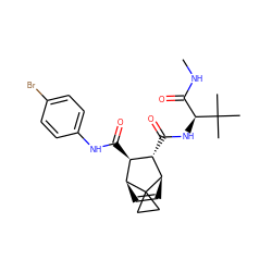 CNC(=O)[C@H](NC(=O)[C@H]1[C@H](C(=O)Nc2ccc(Br)cc2)[C@@H]2C=C[C@H]1C21CC1)C(C)(C)C ZINC000653754939