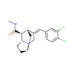 CNC(=O)[C@H]1[C@H]2C[C@H]3CC[C@H]1N3C/C2=C\c1ccc(Cl)c(Cl)c1 ZINC000253634600