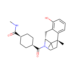CNC(=O)[C@H]1CC[C@@H](C(=O)N2CC[C@@]3(C)c4cccc(O)c4C[C@@H]2C3(C)C)CC1 ZINC001772634081